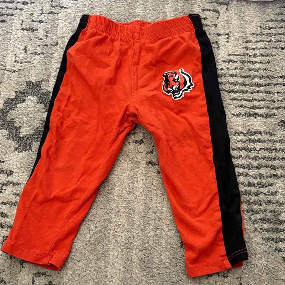 Kids Orange and Black Athletic Pants